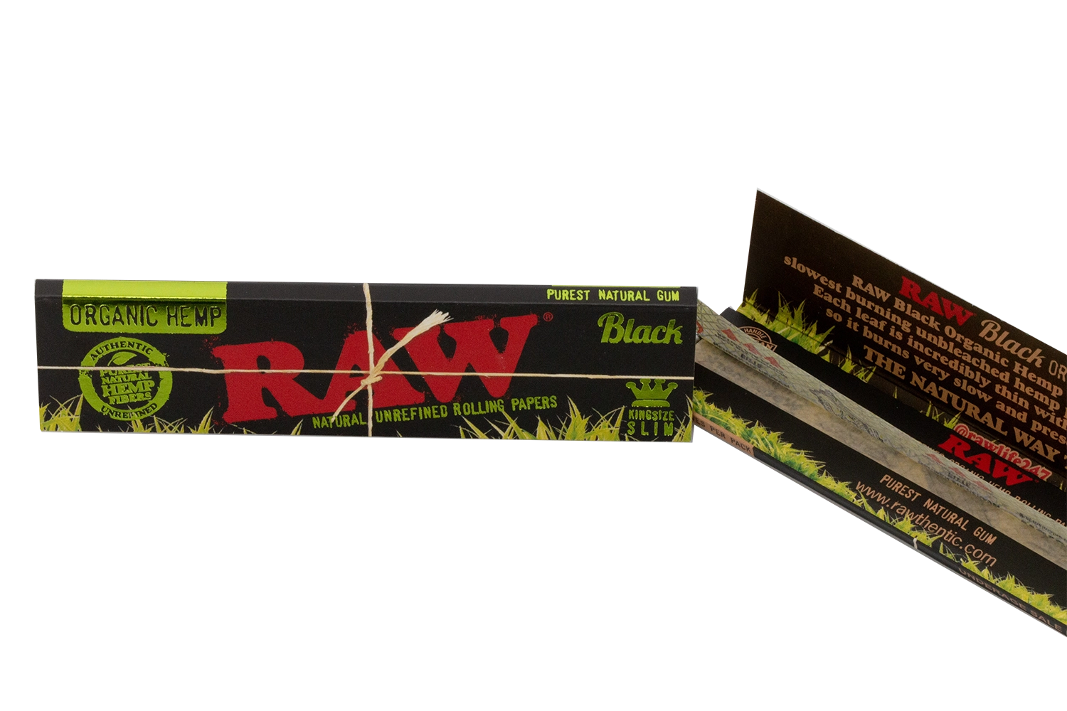 RAW Black Hemp Organic King Size Slim Rolling Paper 32 Count