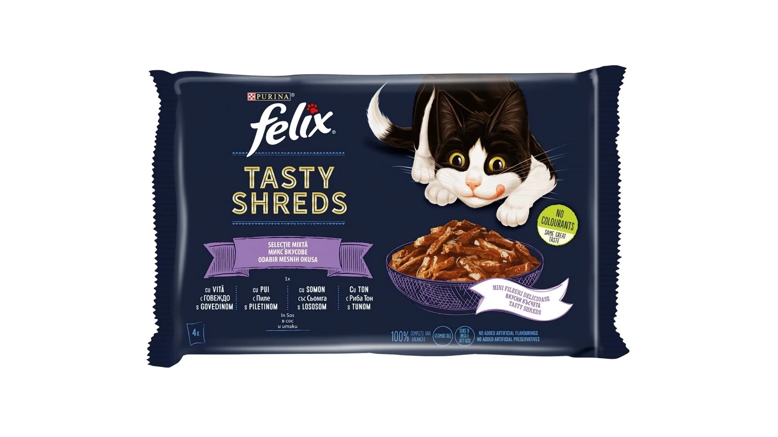 Felix Tasty Shreds Mix Menu 4x80g