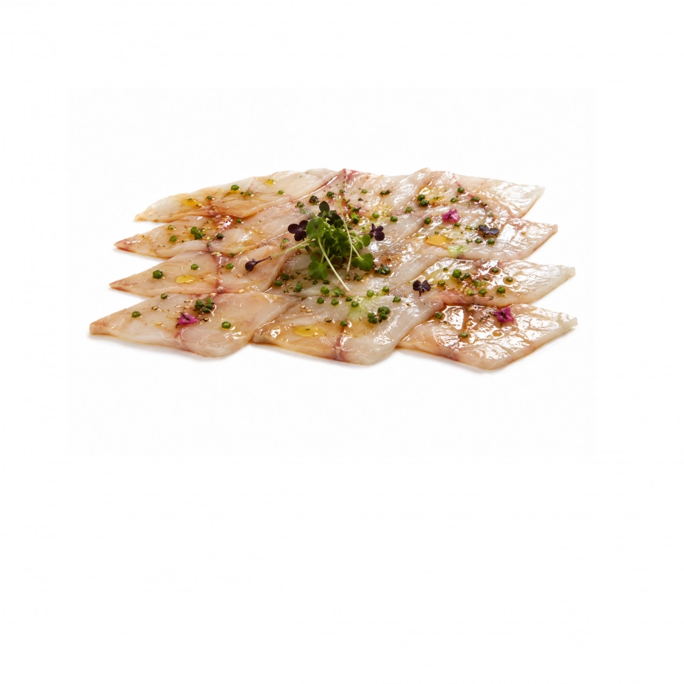 Carpaccio flambe di Branzino